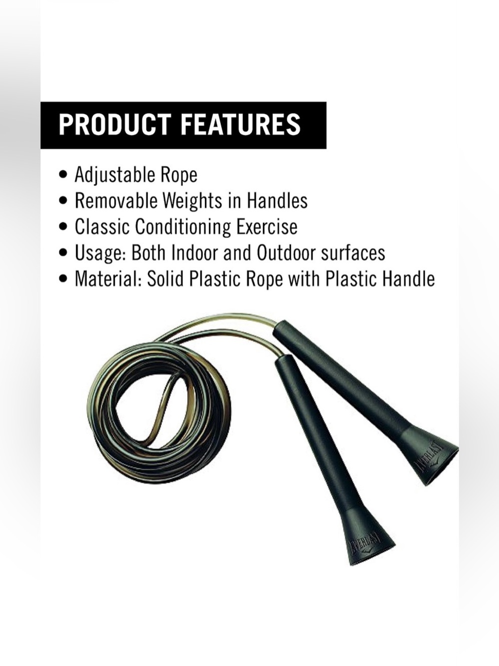 Everlast EX2448BK Speed Rope